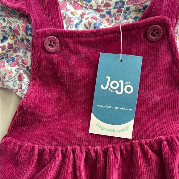 JoJo Maman Bebe Burgundy Dress with Floral - Picture 4 of 4